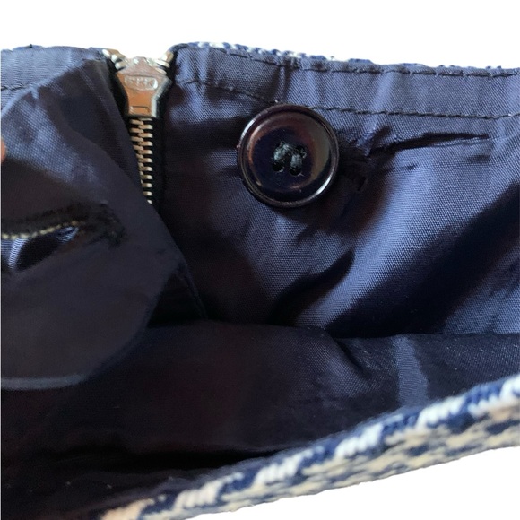 Made in Belgium women’s skirt houndstooth A-line navy white size XS academia - Picture 6 of 15